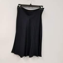 Womens Black Stretch Side Zip Knee Length Pleated Skirt Size X-Small