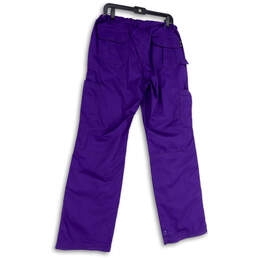 NWT Womens Purple Flat Front Cargo Pockets Stretch Scrub Pants Size Large alternative image