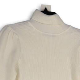 NWT Womens White Knitted Long Sleeve Turtleneck Pullover Sweater Size M