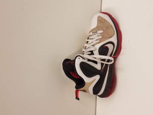 Size 10 - Nike LeBron 9 Miami Heat Home Red White Black image number 1
