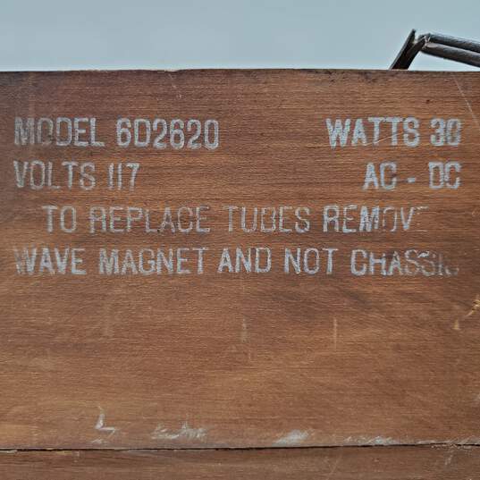 Vintage Zenith Model 6D2620 Wood Panel Radio For Parts/Repair image number 3