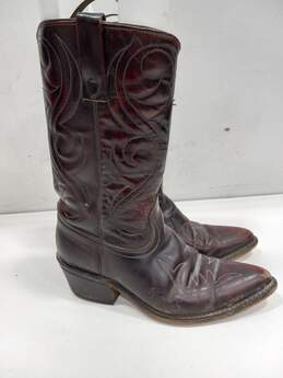 Leather Western Men's Acme Red Boots Size 6.5 alternative image