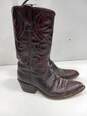 Leather Western Men's Acme Red Boots Size 6.5 image number 2