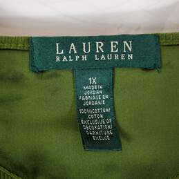 Ralph Lauren Women Olive Green Cotton Midi Dress Sz 1X alternative image
