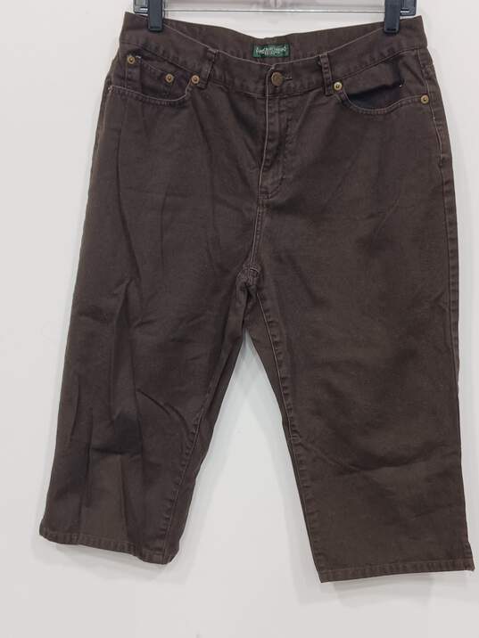 Lauren Jeans Women's Brown Denim Capri Pants Size 10P image number 1