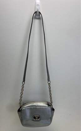 Coach Campebell Turnlock Leather Small Crossbody Silver