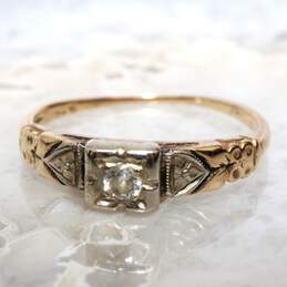 Vintage 10K Yellow Gold Diamond Ring Size 6.5 - 1.7g