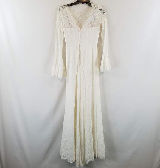 BCBG Maxazria Women White Long Sleeve Gown XS NWT image number 2