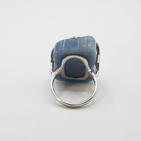 Sterling Silver Gemstone Modernist Sz 6 1/2 Ring 12.4g image number 4