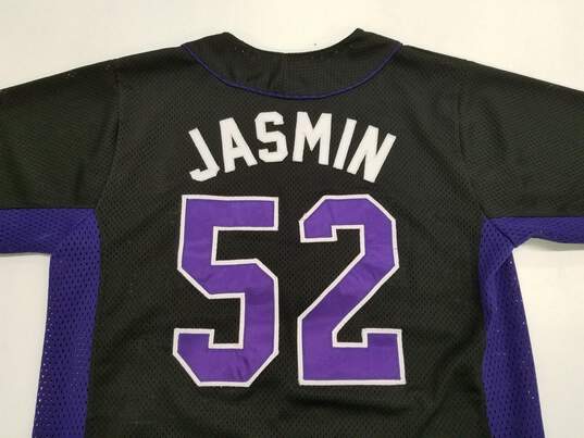 Custom MLB Colorado Rockies #52 'Jasmin' Black Jersey Women's Size S image number 6