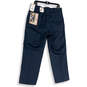 NWT Mens Blue Flat Front Slash Pockets Straight Leg Dress Pants Size 36X30 image number 2