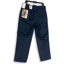 NWT Mens Blue Flat Front Slash Pockets Straight Leg Dress Pants Size 36X30 alternative image