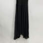 Womens Black Sleeveless Round Neck Champagne Pleated Maxi Dress Size Small image number 3