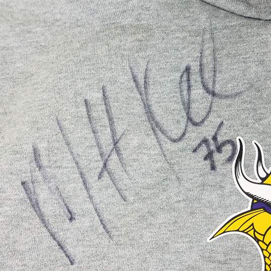 Minnesota Vikings Gray Hoodie Sz. L Signed by Matt Kalil image number 3