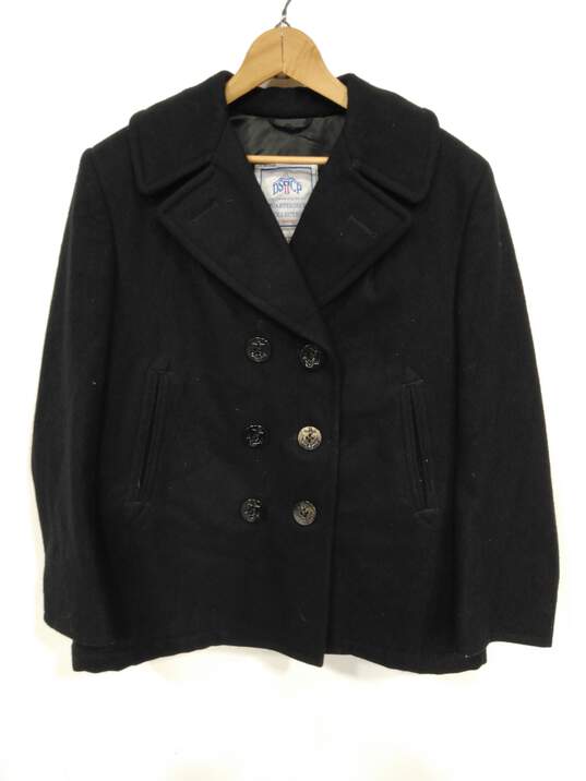 DSCP Men's Black Pea Coat Size 12S image number 1