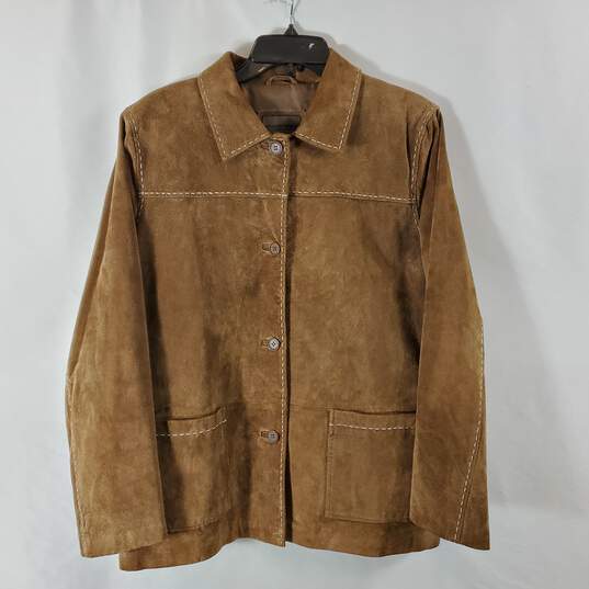 Brandon Thomas Women Brown Leather Jacket sz L image number 1