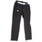 NWT Womens Black Flat Front Pockets Straight Leg Golf Chino Pants Size 12 image number 1