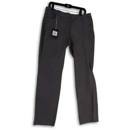 NWT Womens Black Flat Front Pockets Straight Leg Golf Chino Pants Size 12