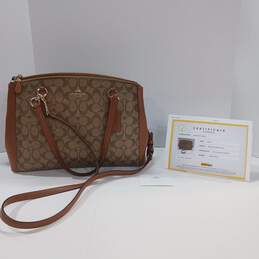 Authenticated Women's Coach Christie Carryall In Crossgrain Leather