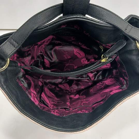 Betsey Johnson Black And Pink Leather Purse image number 6