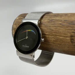 Designer Skagen Denmark Silver Tone Round Dial Adjustable Strap Wristwatch