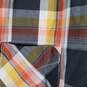 Mens Plaid Collared Short Sleeve Chest Pocket Button-Up Shirt Size X-Large image number 3
