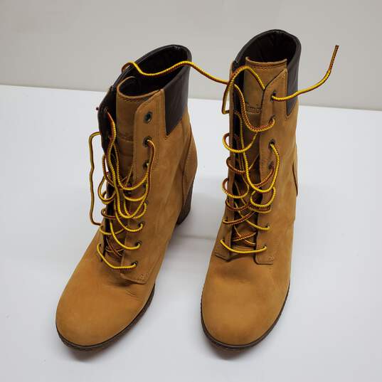 Timberland Womens Tillston Wheat Nubuck Fashion Boots Size 9 image number 4