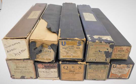 Lot Of 9 Assorted Player Piano Rolls Vintage image number 1