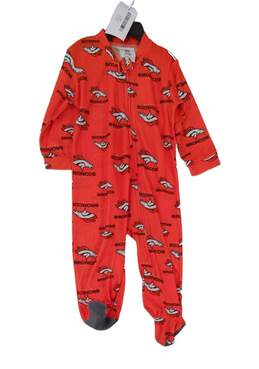 Unisex Kids Red Denver Broncos Full Zip Footed Sleeper Onesie Size 18M