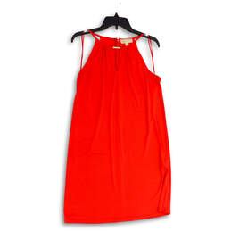 Womens Red Halter Neck Sleeveless Back Zip A-Line Dress Size Medium