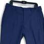 J.Crew Mens Blue Flat Front Slash Pocket Straight Leg Dress Pants Size 34X32 image number 3