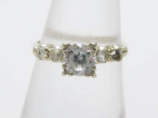 14K White Gold Faceted Clear Spinel Ring For Repair 2.5g image number 1
