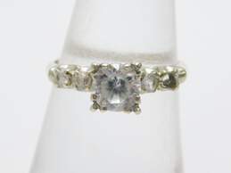 14K White Gold Faceted Clear Spinel Ring For Repair 2.5g