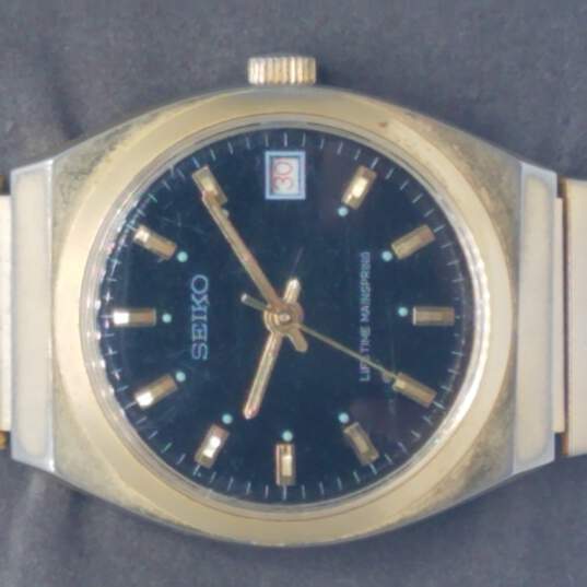 Buy the Seiko Black Dial Automatic Wind-Up Watch | GoodwillFinds