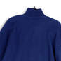 Mens Blue Mock Neck 1/4 Zip Long Sleeve Pockets Pullover Sweatshirt Size XL image number 4