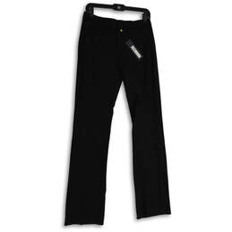 NWT Womens Black Flat Front Zipper Pocket Straight Leg Dress Pants Size 6