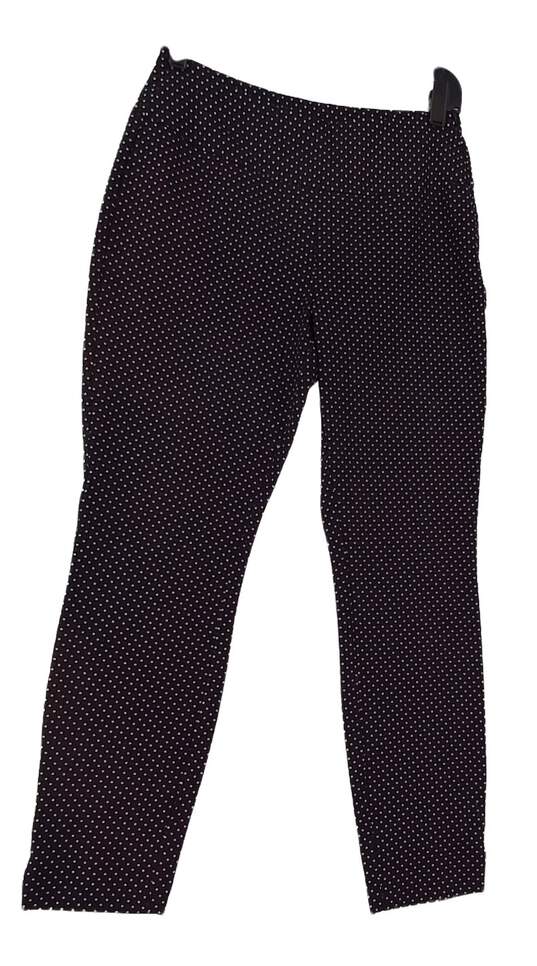Womens Black White Dots Flat Front Straight Leg Casual Pants Size 4 image number 1