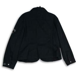 Christine Alexander Womens Black Long Sleeve Button Front Denim Jacket Size XL alternative image