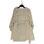 Womens Beige Roll Tab Sleeve Waist Belt Pockets Open-Front Jacket Size L image number 2