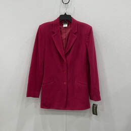 NWT Womens Pink Long Sleeve Notch Lapel Pockets Three Button Blazer Size 12