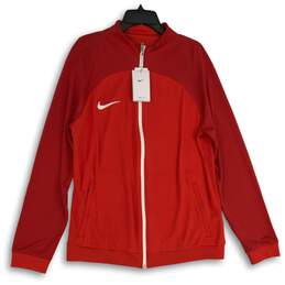 NWT Nike Mens Red Dri-Fit Academy Pro Long Sleeve Full-Zip Track Jacket Size L