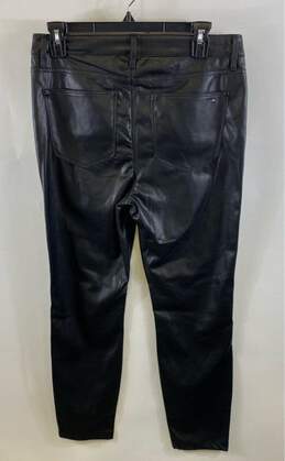 NWT Tommy Hilfiger Womens Black Leather Straight Leg Motorcycle Pants Size 8 alternative image