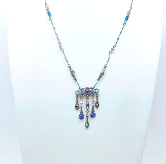 Michael Negrin & Sweet Romance Crystal Floral Layering Necklaces 18.1g image number 2