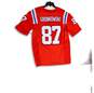 Mens Red Blue New England Patriots Rob Gronkowski #87 NFL Jersey Size 44 image number 2