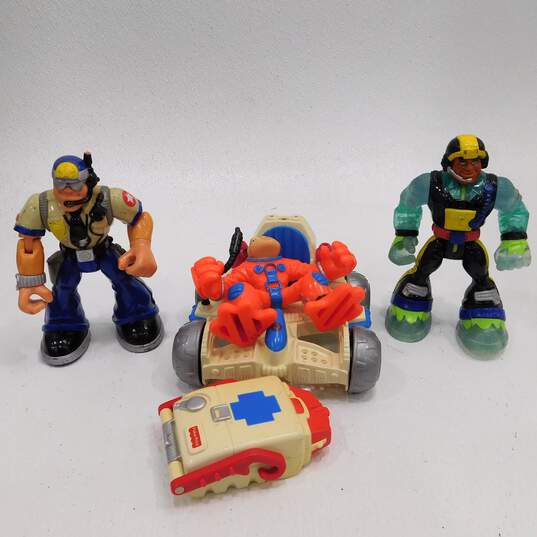 Huge Lot of Vintage Rescue Heroes Mattel Fisher Price Action Figures Accessories image number 3