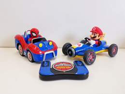 Spiderman Race Car with Controllers and Mario Race Car