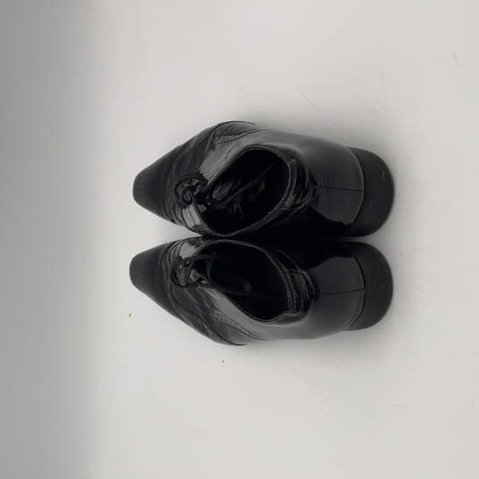 Mens Black Leather Snip Toe Wingtip Perforated Oxford Dress Shoes Sz EUR 44 image number 4