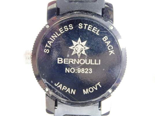 Men's Bernoulli 9823 Black Orange Analog Watch image number 5