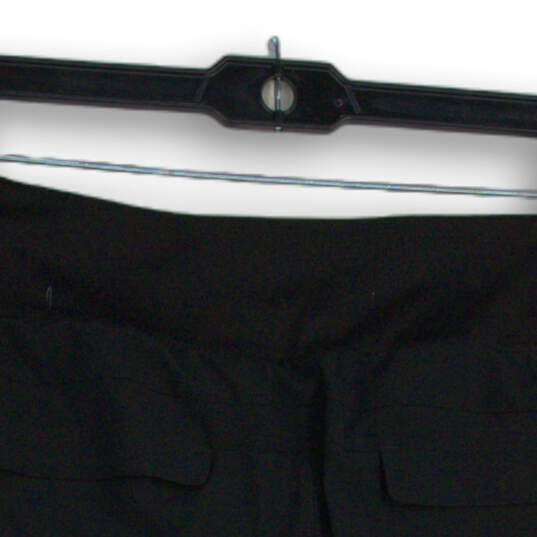 Womens Black Elastic Waist Flat Front Zipper Pocket Short Mini Skirt Size 8 image number 4