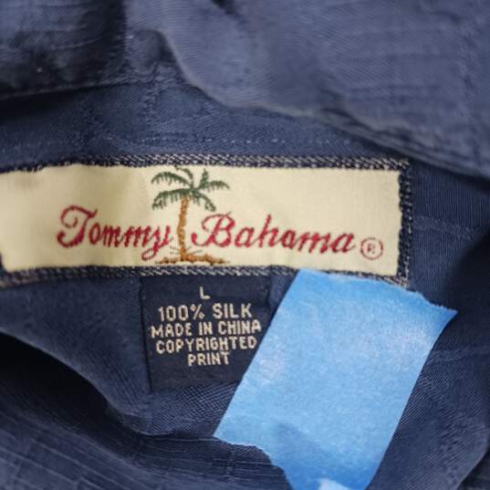 Men’s Tommy Bahama 100% Silk Short Sleeve Button Up Shirt Sz L image number 3